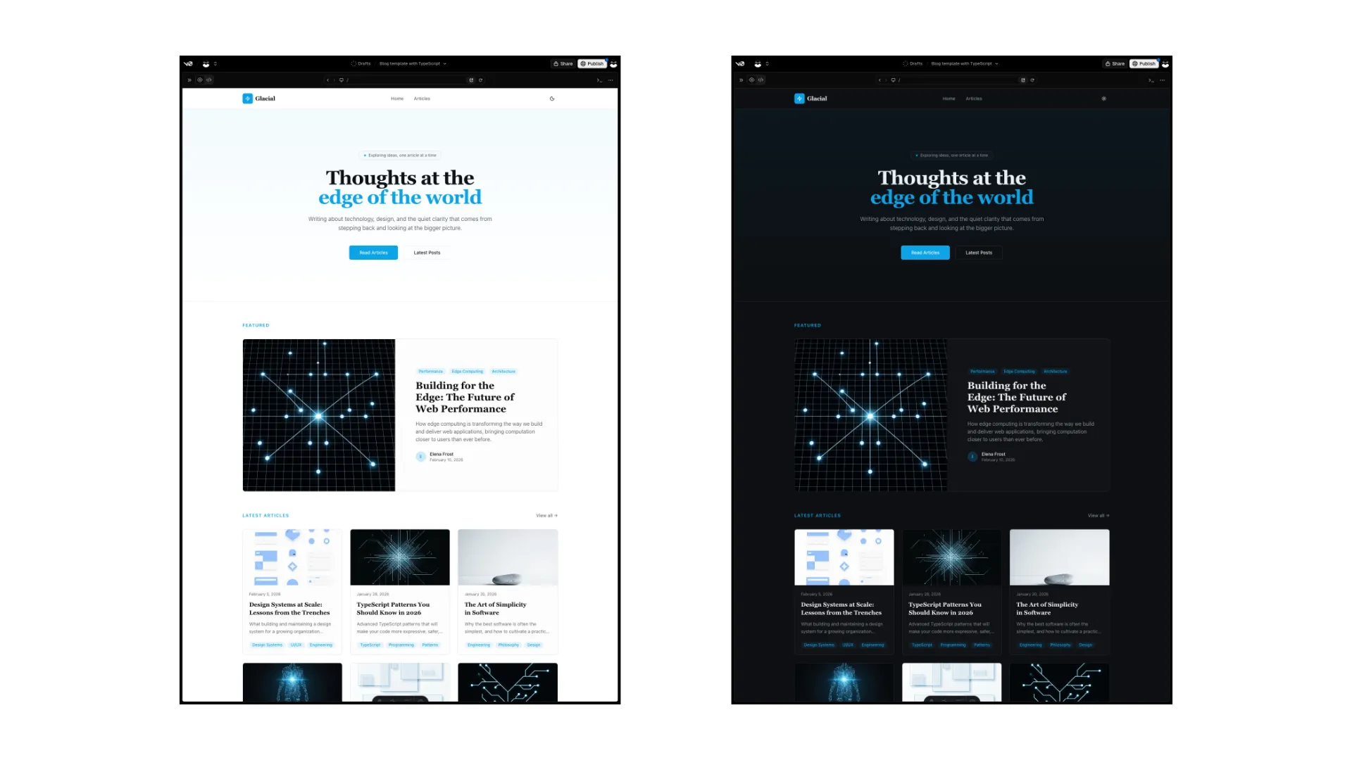 v0 が生成したトップページ